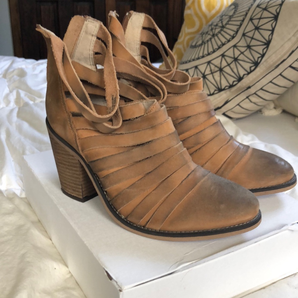 Free People Tan Booties